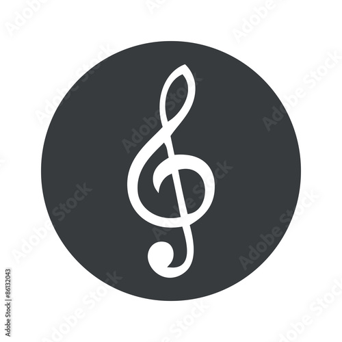 Monochrome round music icon