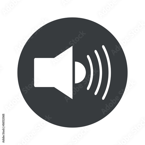 Monochrome round loudspeaker icon