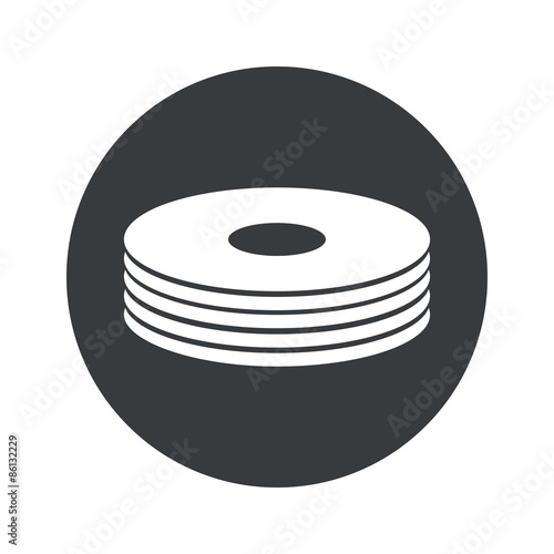 Monochrome round disc pile icon