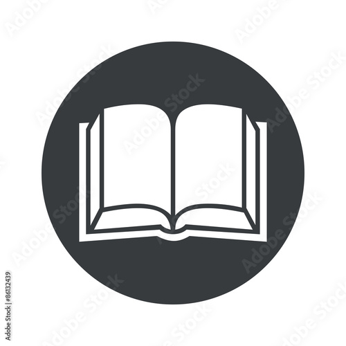 Monochrome round book icon