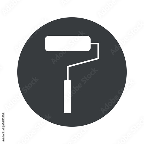 Monochrome round paint roller icon