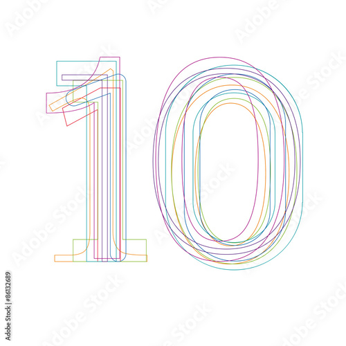 number 10 in outline