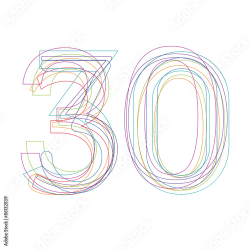 number 30 in outline