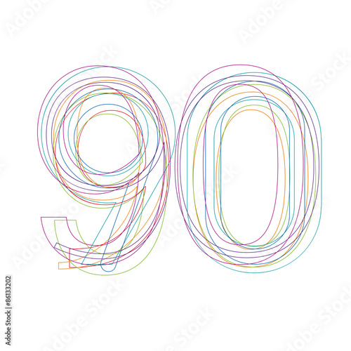 number 90 in outline