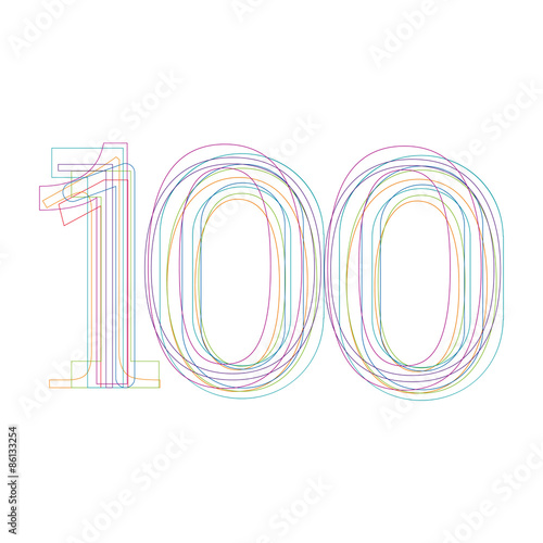 number 100 in outline