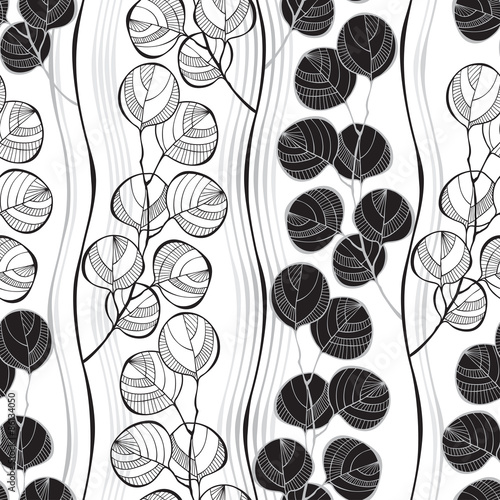 Seamless pattern of abstract branches. 