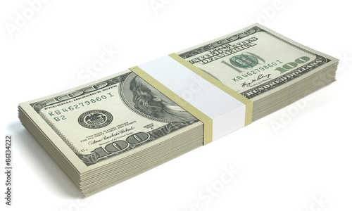 3d illustration of a stack of money