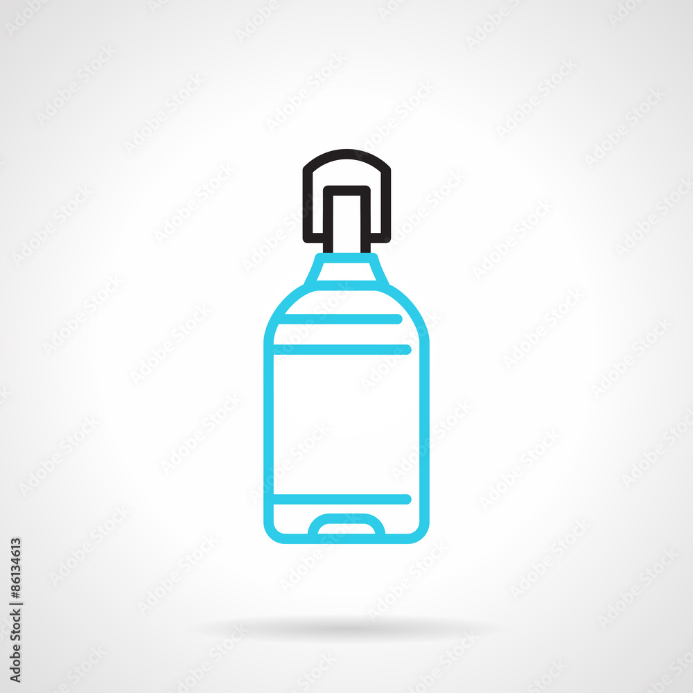 Blue line plastic bottle vector icon Blue line plastic bottle vector icon