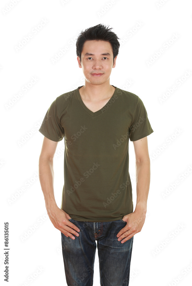 man with blank t-shirt man with blank t-shirt