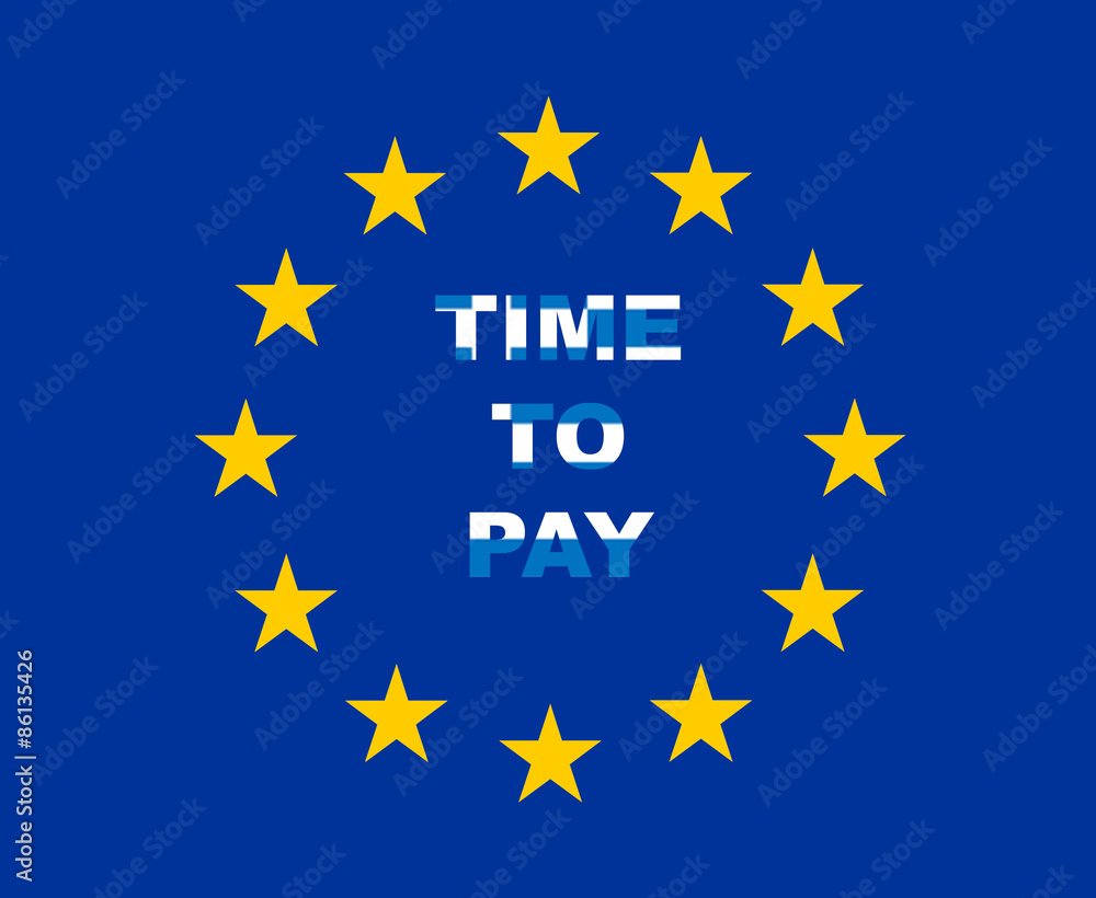 EU flag with Greece colored sign EU flag with Greece colored sign