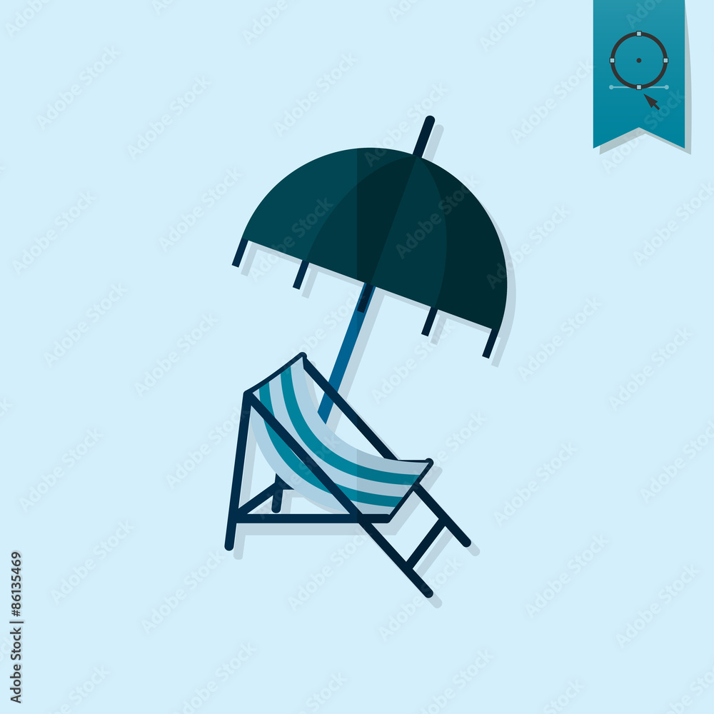 Summer and Beach Simple Flat Icon Summer and Beach Simple Flat Icon