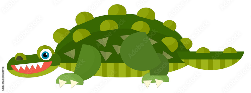 Fototapeta premium Cartoon dinosaur crocodile - illustration 