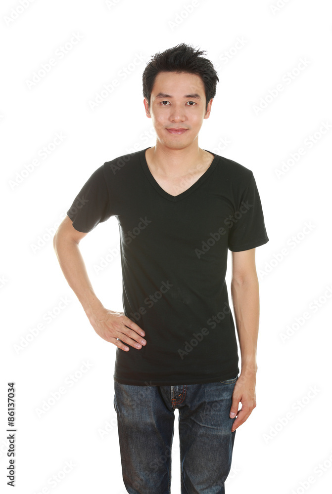 man with blank t-shirt man with blank t-shirt