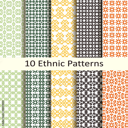 set of ten ethnic patterns