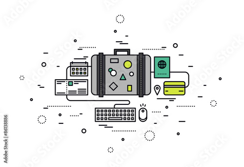 Online booking line style illustration