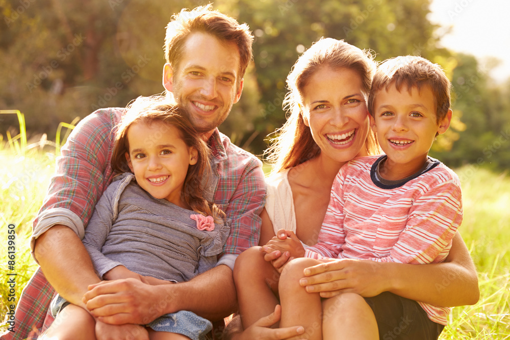 Fototapeta premium Family relaxing together outdoors