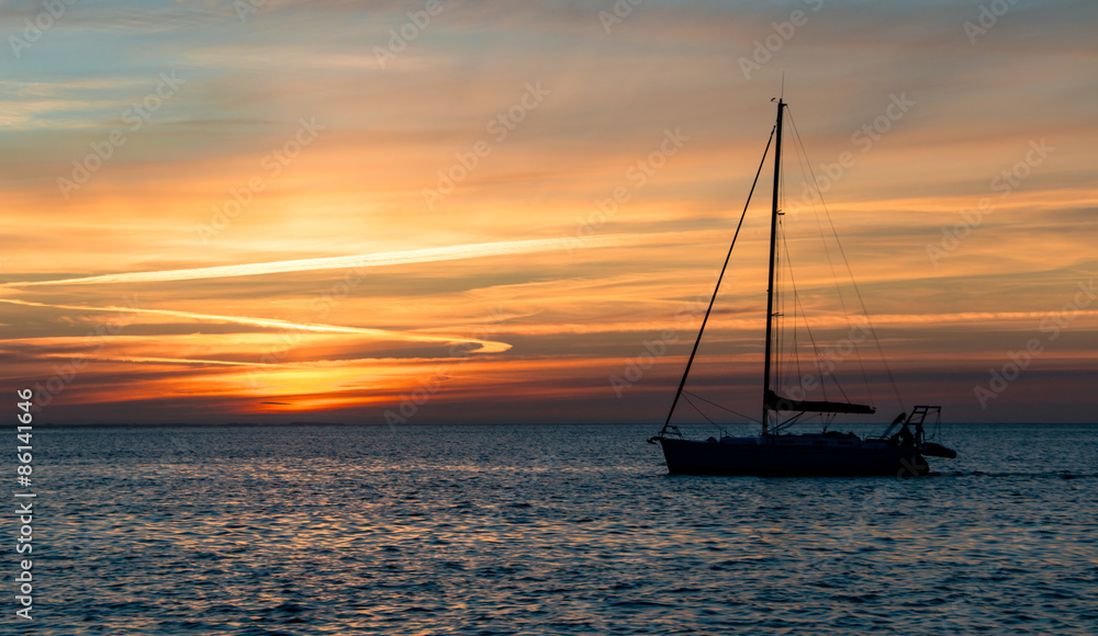 Sailing and sunset