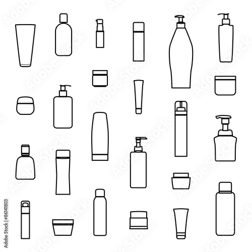 cream bottle line icon ,vector