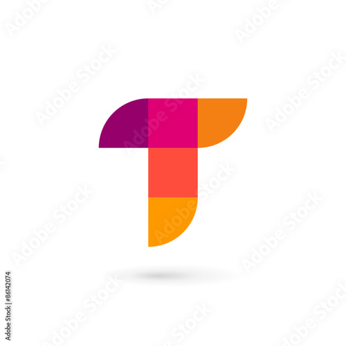 Letter T mosaic logo icon design template elements
