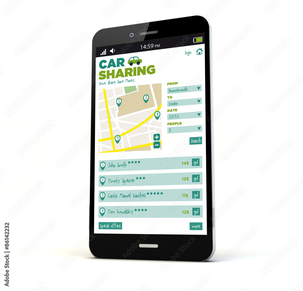 car sharing phone