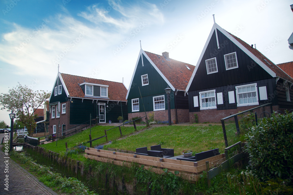 old fishing village of Marken in the Netherlands. Close to Amste old fishing village of Marken in the Netherlands. Close to Amste