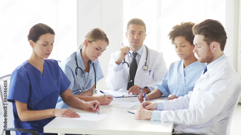 group of doctors meeting at seminar in hospital group of doctors meeting at seminar in hospital