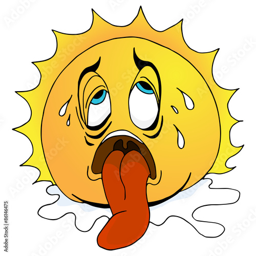 Sweating Sun Character