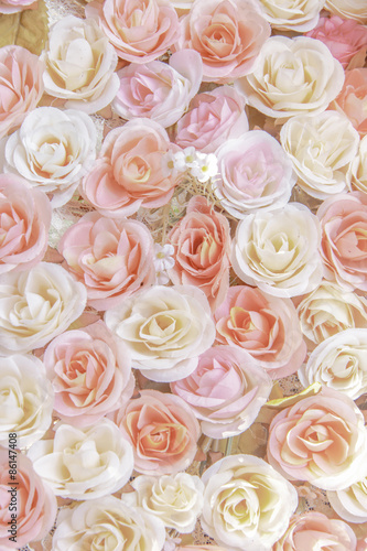 Rose fake flower  background  Soft Pastel Tone Effect