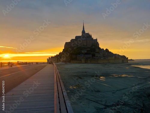 Sunset at Mont St Michel in France