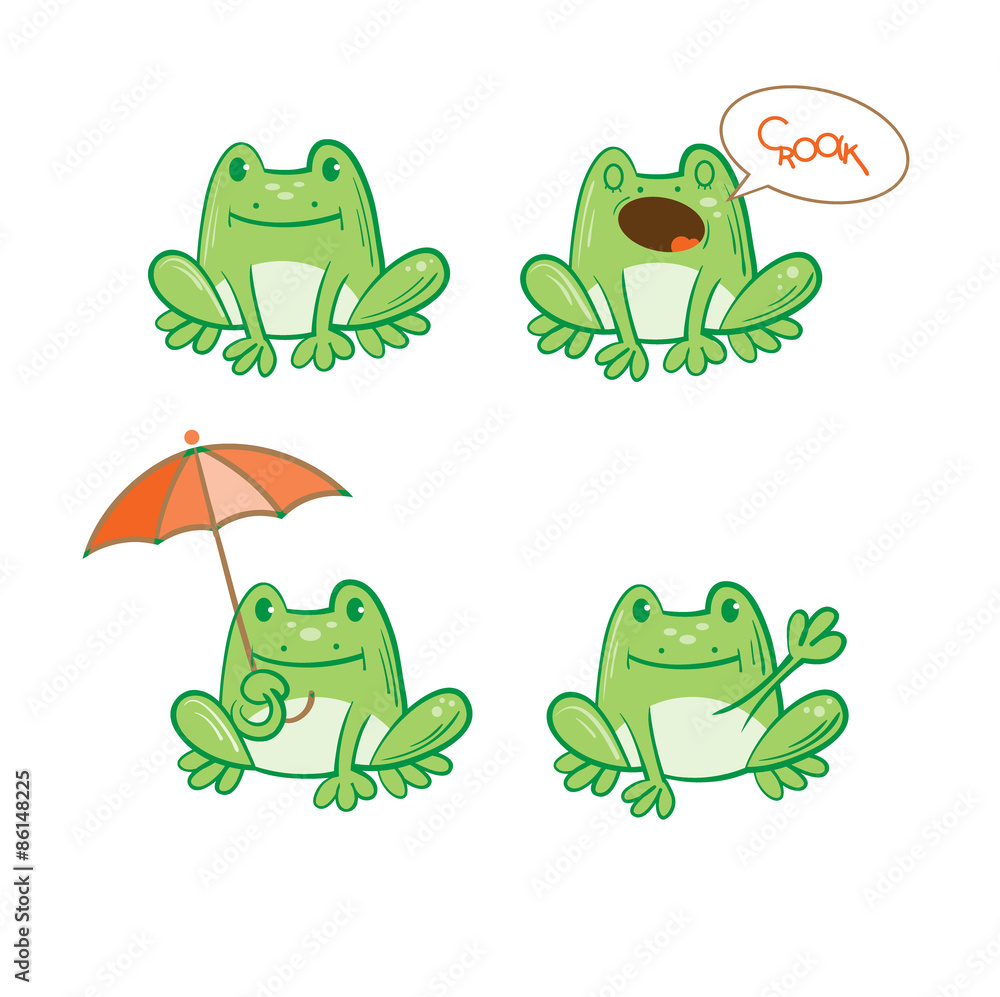 Set from six cartoons frogs, the sketch, doodle. Set from six cartoons frogs, the sketch, doodle.