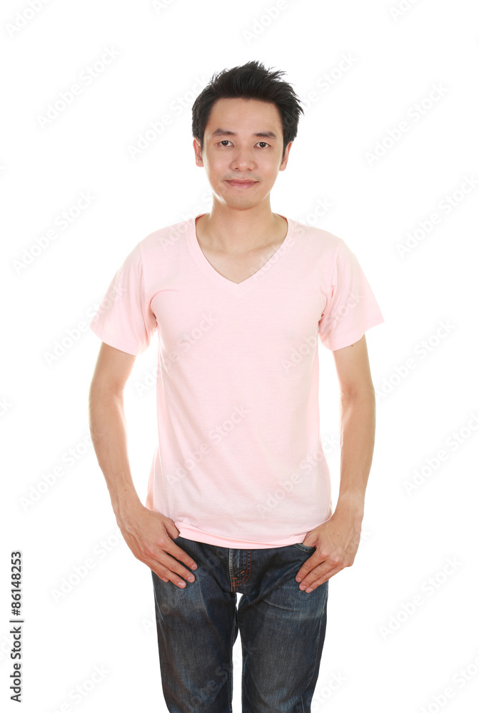 man with blank t-shirt man with blank t-shirt
