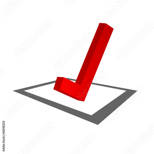 test ticking red vector illustration
