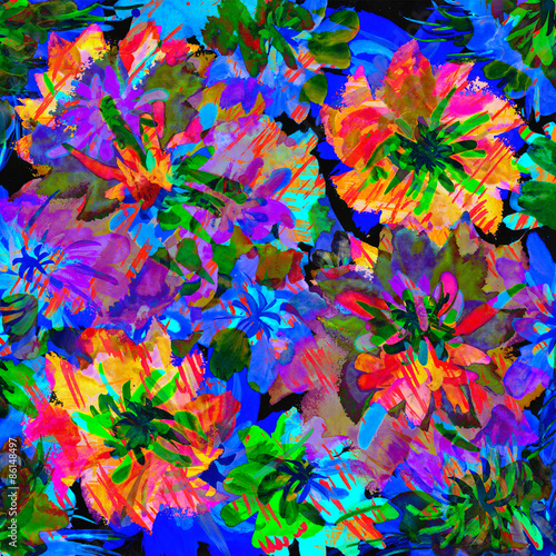 Vibrant design with multicolored flowers. photo