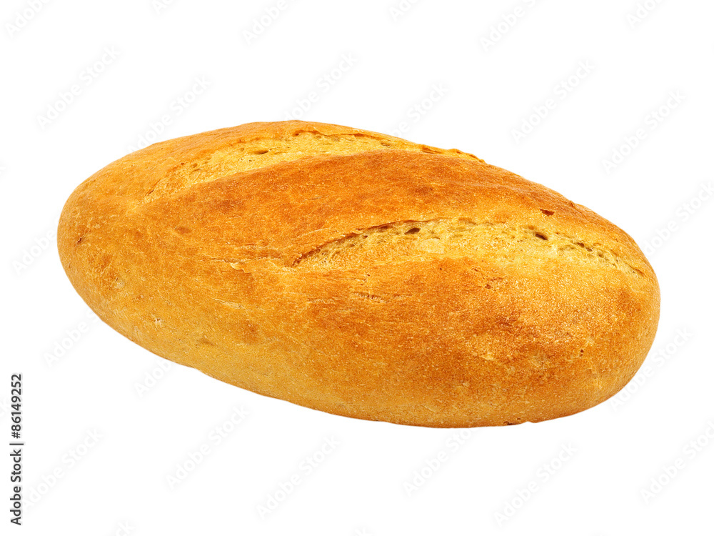 Fresh bread isolated on white background.