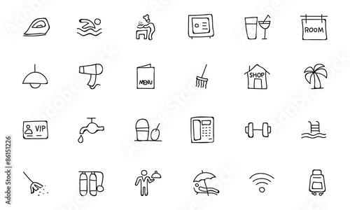 Hotel and Restaurant Doodle Icons 2
