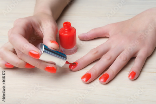 Manicure process at home  nails coating