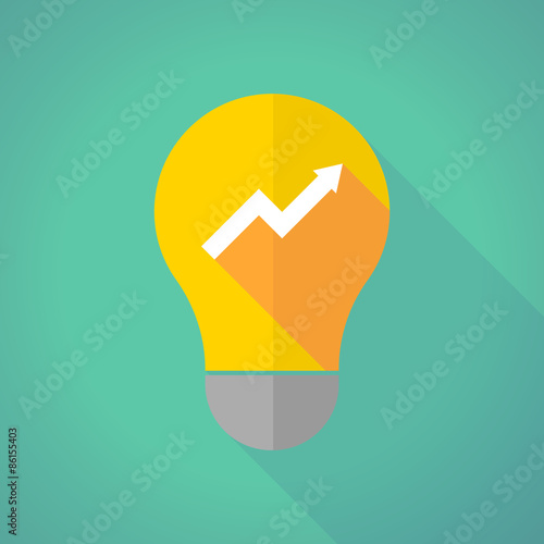 long shadow light bulb with a graph