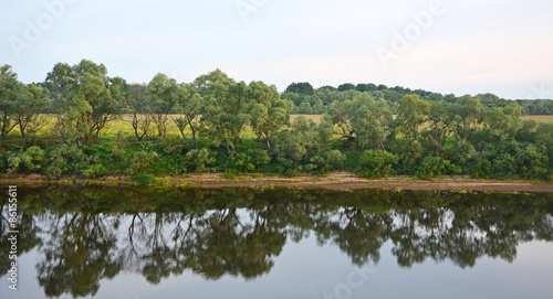 Lovat river valley at the evening. Russia, Novgorod region