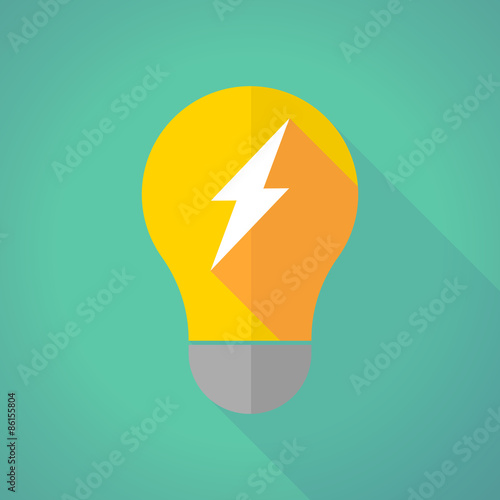 long shadow light bulb with a lightning