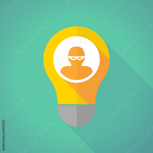 long shadow light bulb with a thief