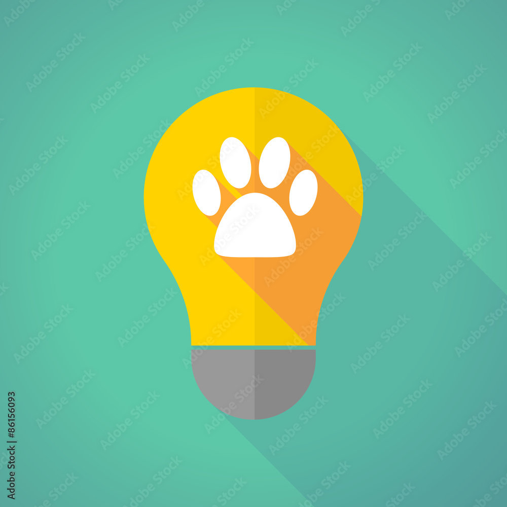 long shadow light bulb with an animal footprint long shadow light bulb with an animal footprint