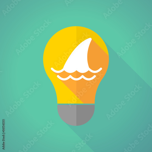 long shadow light bulb with a shark fin