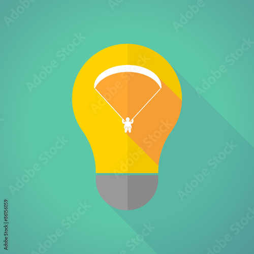 long shadow light bulb with a paraglider