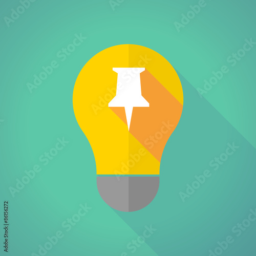 long shadow light bulb with a push pin