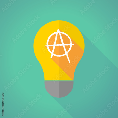 long shadow light bulb with an anarchy sign
