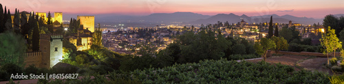 Granada - Alhambra and the town from Generalife gardens