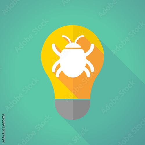 long shadow light bulb with a bug