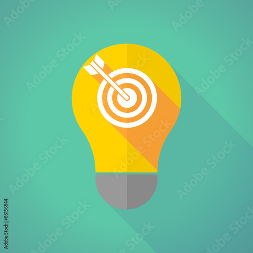 long shadow light bulb with a dart board