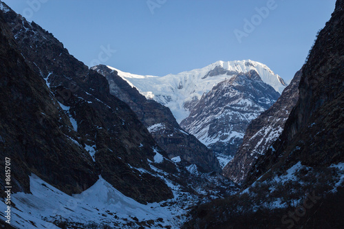 Panorama of the Himalayas in Nepal spring © sergemi