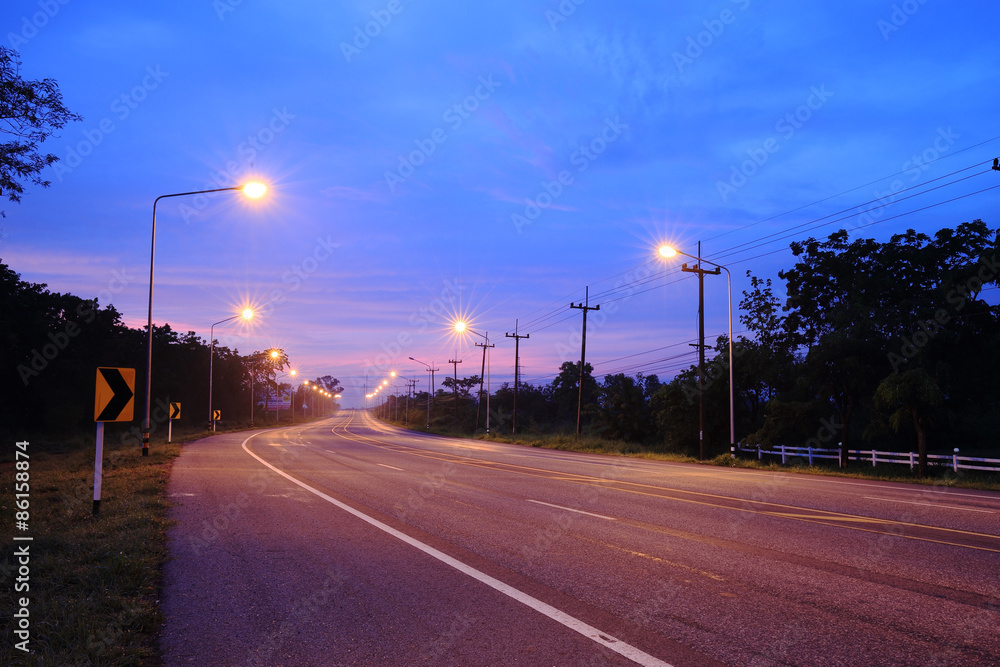 road with light pole